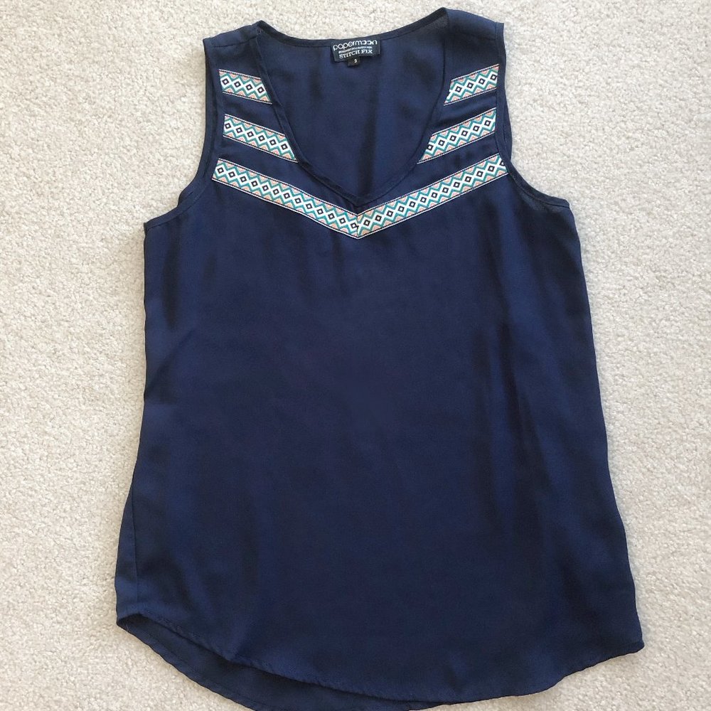 Stitch Fix Papermoon embroidered sleeveless blouse